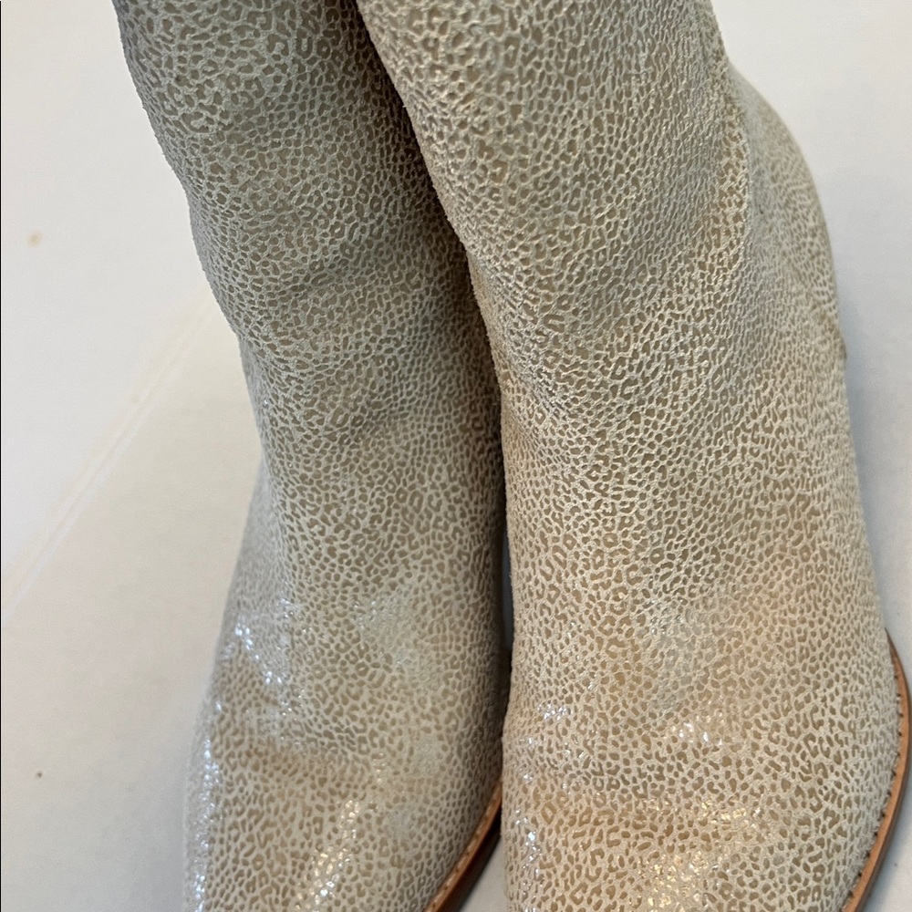 MATISSE CATY WOMEN’S CREAM LEATHER POINTY TOE ANIMAL PRINT ANKLE BOOTS SIZE 7 - Picture 12 of 16